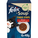 Felix Soup Tender Strips Geschmacksvielfalt Land Rind Huhn Lamm 6 Stück à 48 g - 288 g Beutel