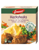 Erasco Hacksteaks in Sauce mit Kartoffelpüree und Erbsen und Möhren 480g Kunststoff-Schale (3 Kammer) , Menü