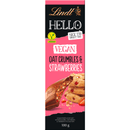 Lindt Hello Tafelschokolade, Oat Crumble & Strawberry, Hafer-Drink, Vegan 100g