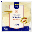 METRO Chef  Tortillas Weizen Wraps Mexican Style 12 Stück Ø 25 cm Durchmesser 740 g (Dauerhaft günstig)