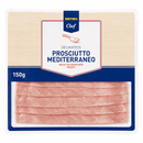 Hochwertiger Prosciutto Mediterraneo in fein geschnittenen Scheiben- 150 g Packung k
