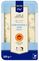 Premium Gorgonzola Dolce norditalienischer Blauschimmelkäse, 48 % Fett 200g 🇮🇹 (Dauerhaft günstig) k